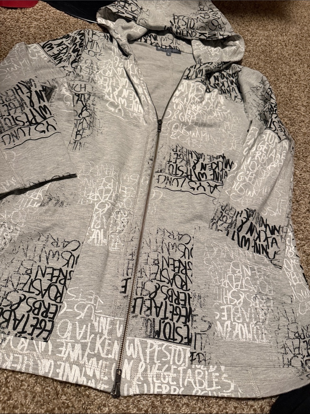 Elliott Lauren graphic full-zip longer hooded sweatshirt (XL) - EUC!